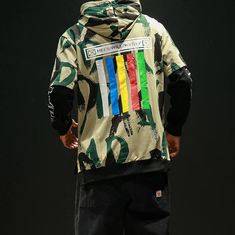 Городская Повседневная брендовая Осенняя Новая мужская камуфляжная Толстовка с