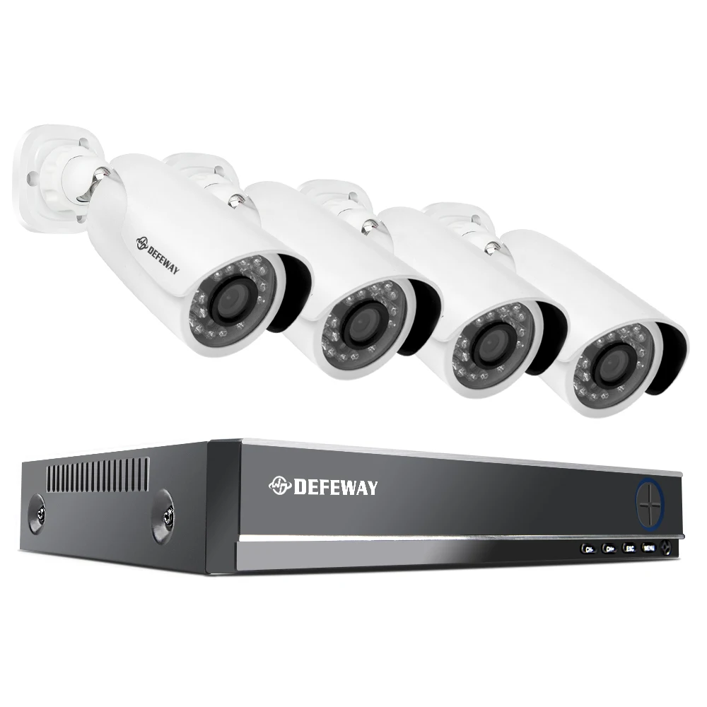 Defeway видеонаблюдение 1080P HD 8 CH CCTV система 2000TVL наружная камера безопасности с защитой от атмосферных воздействий s 4 шт CCTV камера для дома