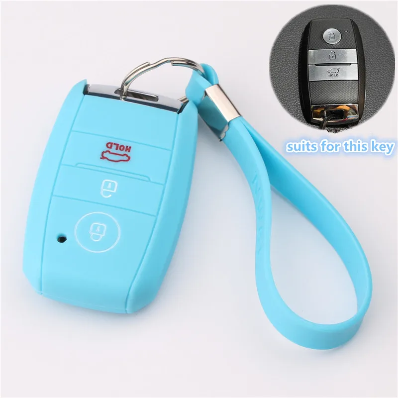 RYHX Новые 3 пуговицы силиконовый для ключа автомобиля чехол Kia Rio Sportage ceed 2016 sorento cerato