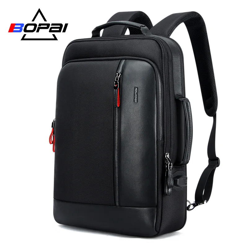 BOPAI Оксфорд водонепроницаемый рюкзак дорожные рюкзаки для мужчин Mochila емкость может быть увеличена крутые мужские s рюкзаки плечо школьный ранец