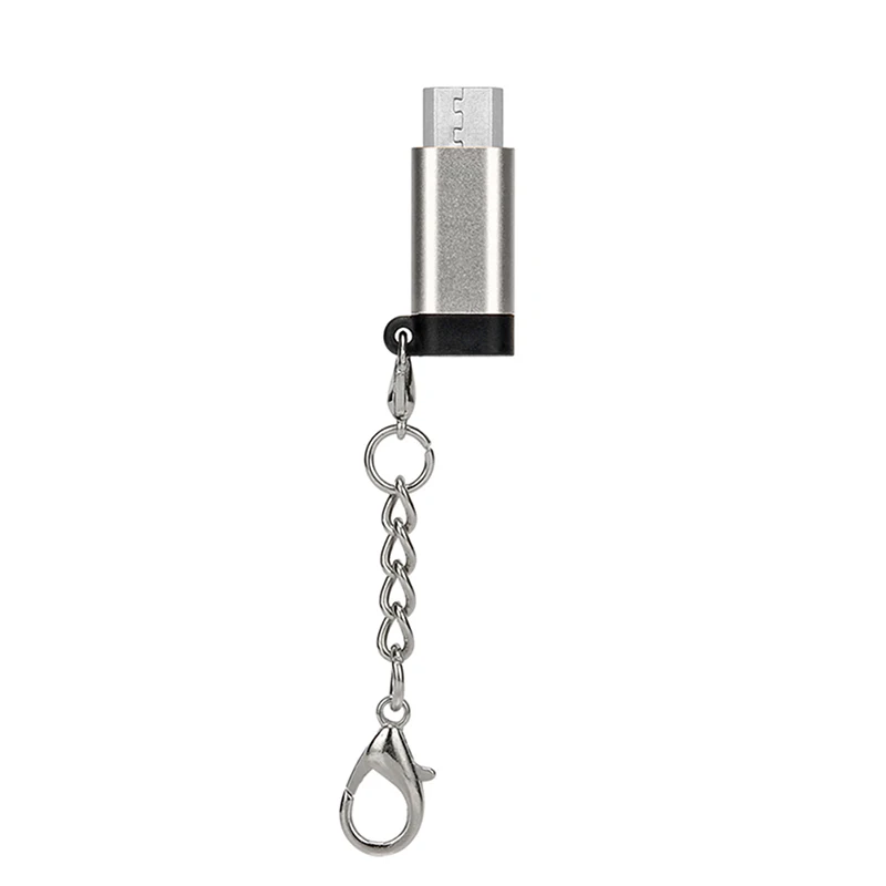 1 шт. Micro USB Кабель-адаптер Micro USB штекер для iPhone Женский конвертер USB OTG адаптер для передачи данных с брелоком для телефона