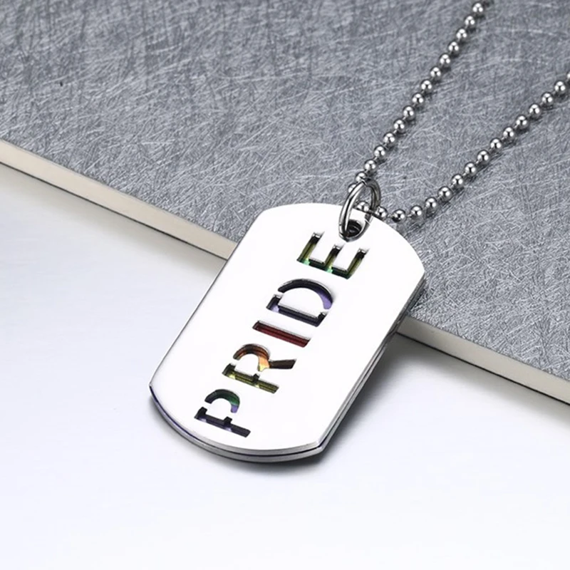 Новая Радужная подвеска ожерелье для мужчин 316L колье из нержавеющей стали геев и
