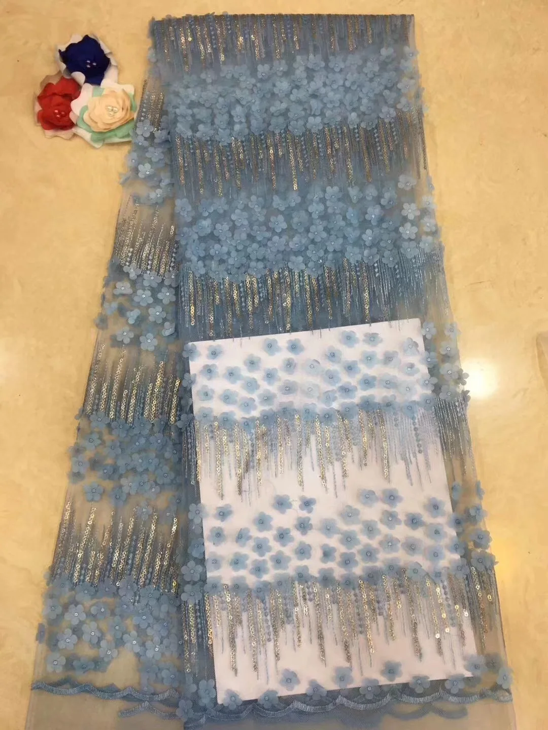3d Lace Fabric 2019 High Quality 5 Yard African Wedding Flower Embroidery Tulle For Dress DP10 | Дом и сад