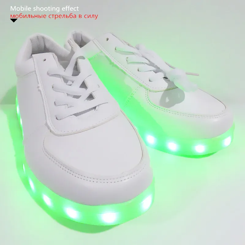 7ipupas белые светящиеся кроссовки женские 11 цвета для унисекс Usb Заряженных вспышки света до мужской обуви Мельбурн Случайном Порядке Световой индикатор обувь