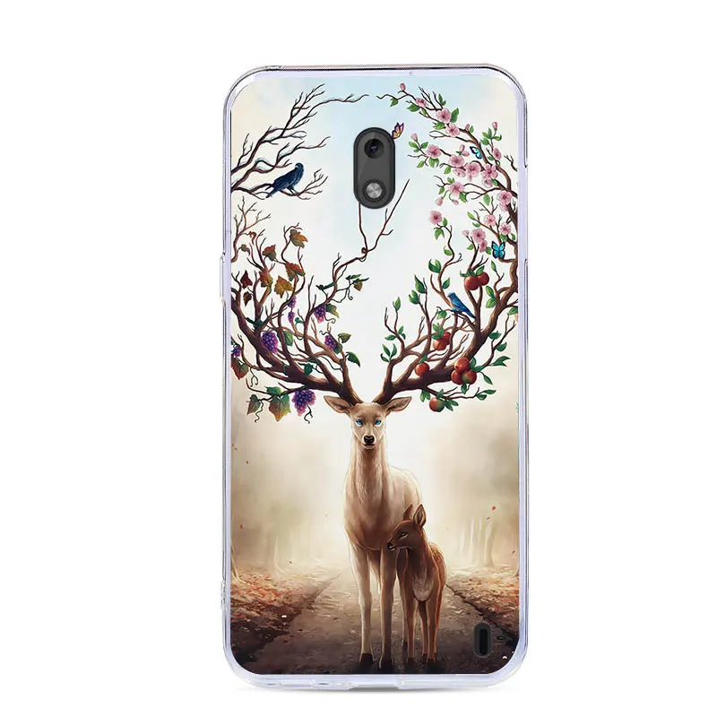 J&ampR Cute Cartoon Phone Cover For Nokia 2 Nokia2 TA-1029 TA-1035 Silicone Case 1 2.1 2018 Print Back Cases Drawing |