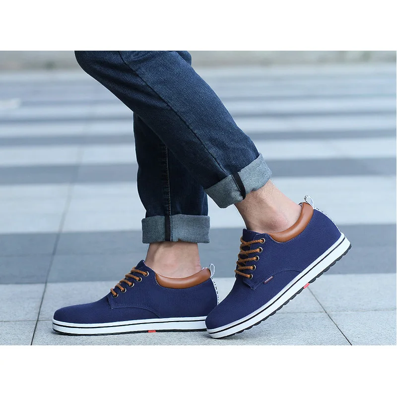 QASDUO New breathable stealth increased 6cm wild board shoes men's casual Fashion Flat Loafers | Обувь