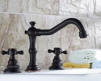 basin faucets oil rubbed bronze modern bathroom sink faucet double cross handle 3 hole bathbasin mixer taps znf043