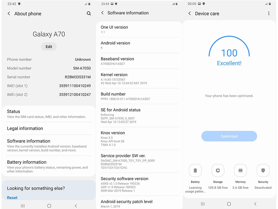 Смартфон samsung Galaxy A70, 6,7 дюймов, дисплей Infinity U, 6 ГБ, 128 ГБ, Восьмиядерный процессор Snapdragon 675, 4500 мАч, быстрая зарядка, мобильный телефон NFC