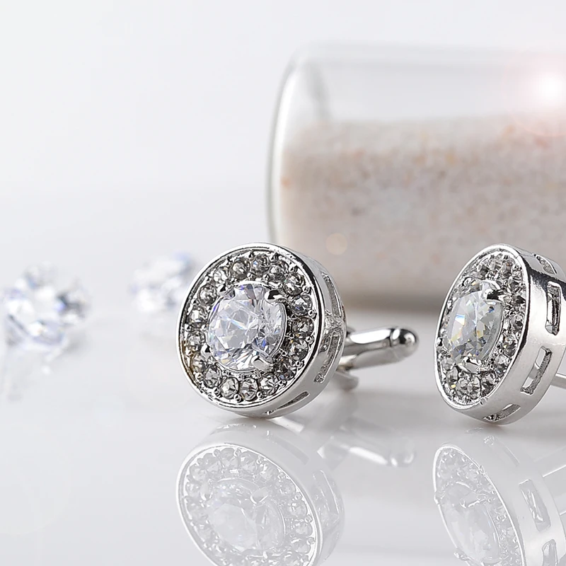 Женские Круглые Запонки Свадебные украшения Модные Классические роскошные