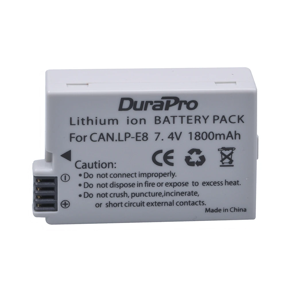 Аккумулятор DuraPro LP-E8 LP E8 LPE8 для Canon EOS 550D 600D 650D 700D kiss X4 X5 X6i X7i Rebel T2i T3i T4i T5i |