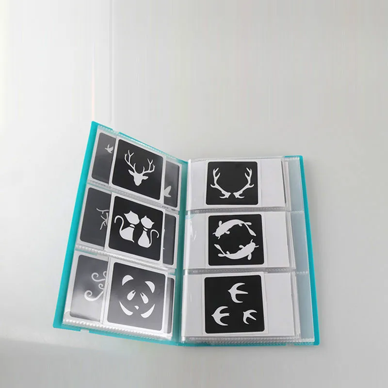 108 шт./Книга цветной рисунок хна трафарет для татуировки мехенди с блестками