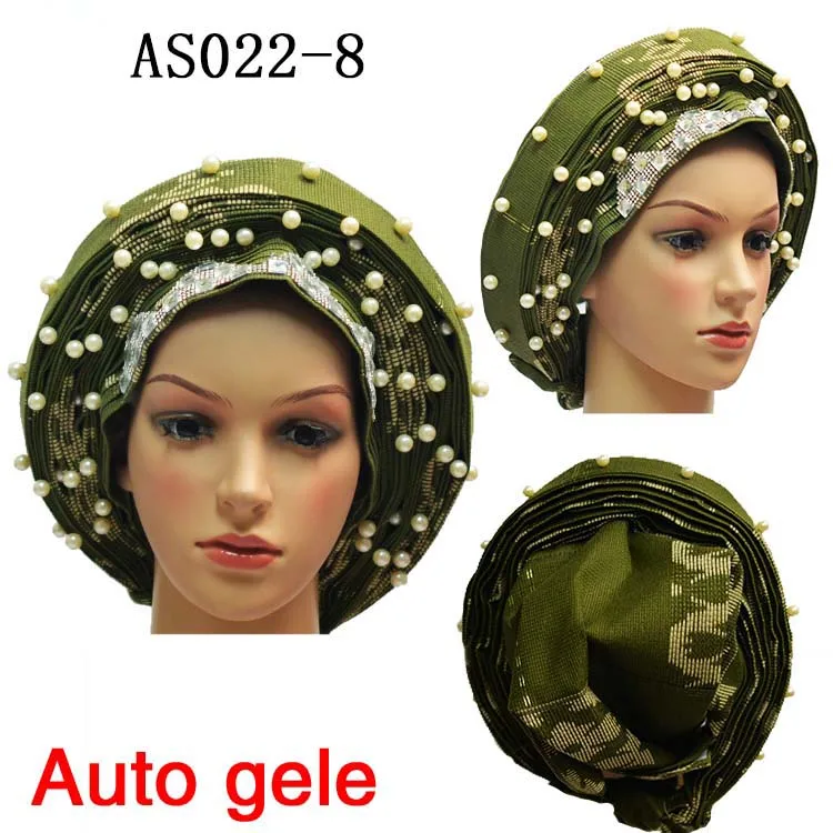 Новейшая Свадебная шляпка ASO OKE головной галстук золотой нигерийский уже сделанный модный головной убор для вечеринок для свадебной вечеринки тюрбан для женщин