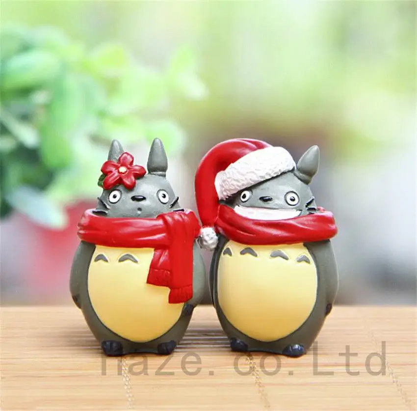 

2 шт./компл. мини Рождество Мой сосед Тоторо Аниме Фигурки игрушки 1,5 "/4 см
