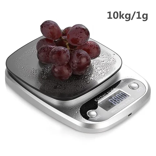 10kg 1g Мини цифровые ж/к весы с питанием от USB точность 0,1/1 г Электронные весы из нержавеющей стали кухонные пищевые измерительная шкала инструменты - Цвет: 10kg 1g