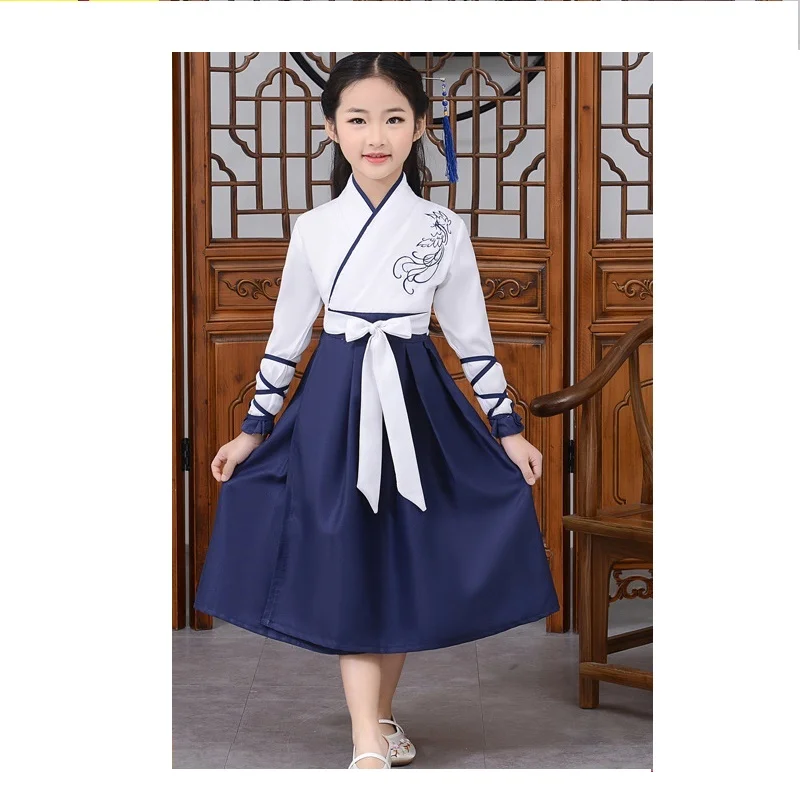 Hanfu костюмы для мальчиков и девочек в китайском стиле Детская школьная одежда