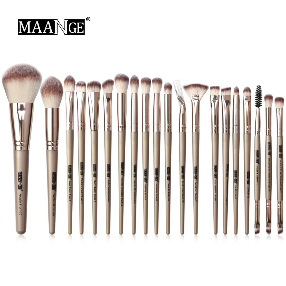 Профессиональный набор кистей для макияжа 20шт - Handle Color: Золотой