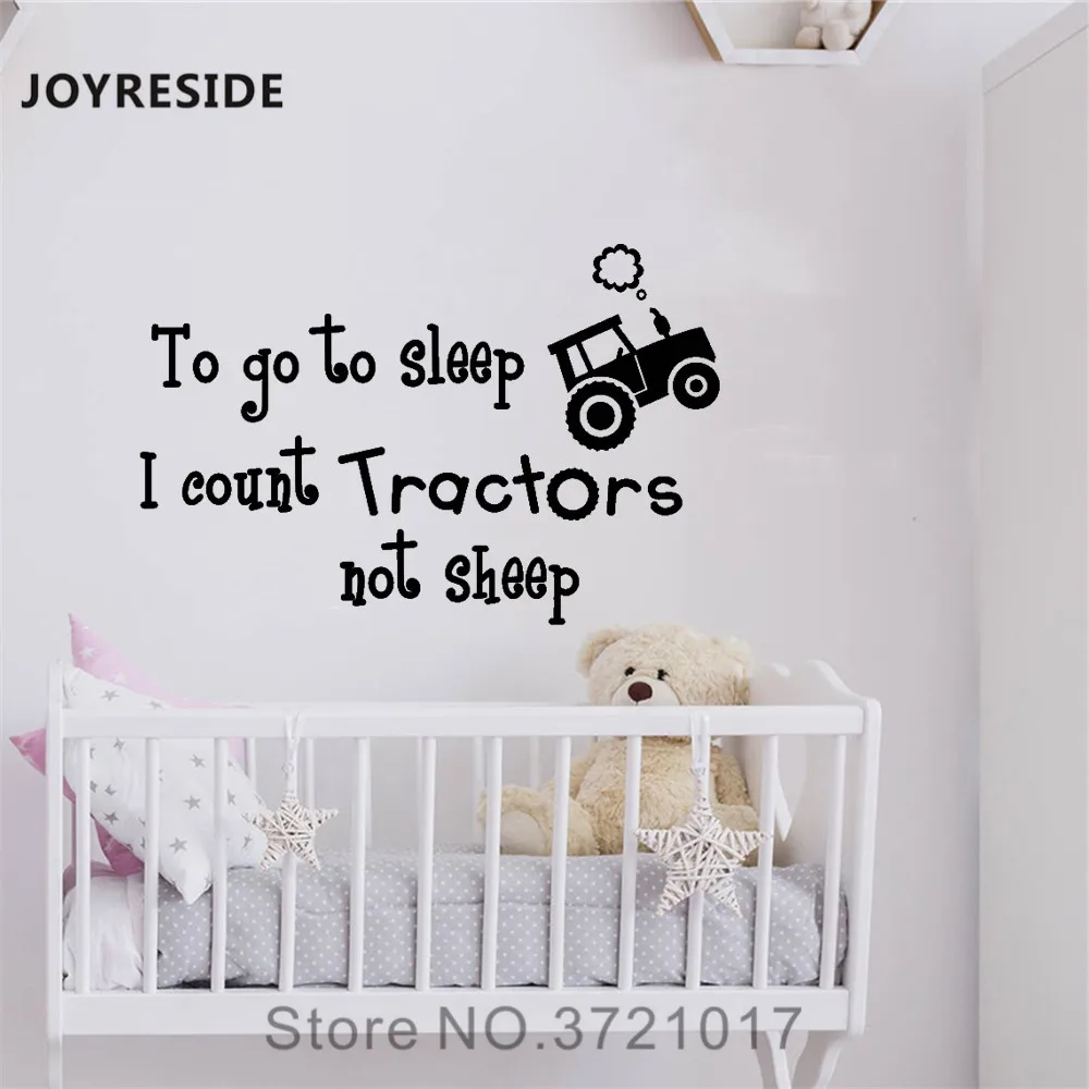 Joyestee детские настенные цитаты Go To Sleep I Count тракторы не овечья Наклейка Виниловая