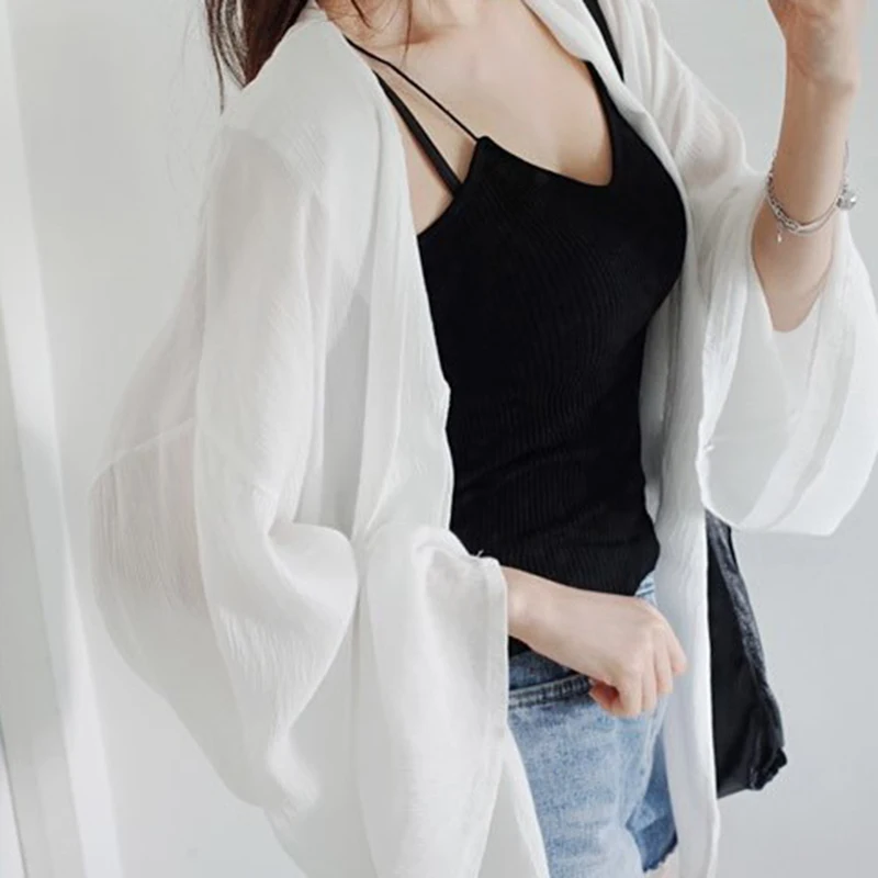 Женская блузка CHICEVER белая Свободная большого размера с треугольным вырезом и