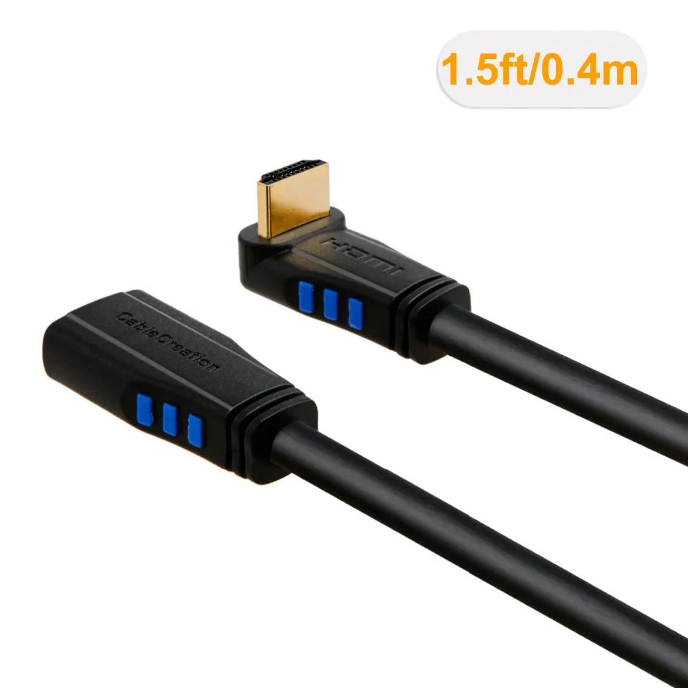 HDMI Удлинительный кабель с углом вверх 270 градусов 4K (60Hz) 2 0 папа к женскому кабелю 3D