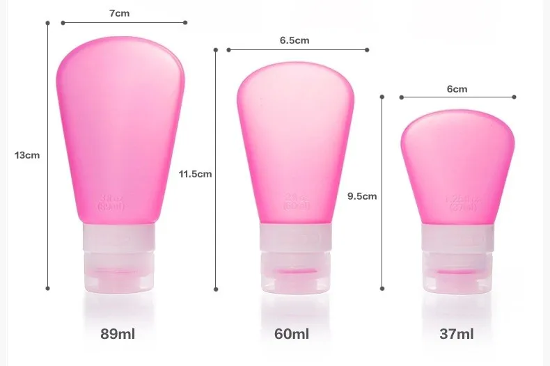 

Women Travel Organizer neceser Set Shampoo Shower Gel Storage Wash bag Travel Accessories Cosmetic Containers Silicone Bottle