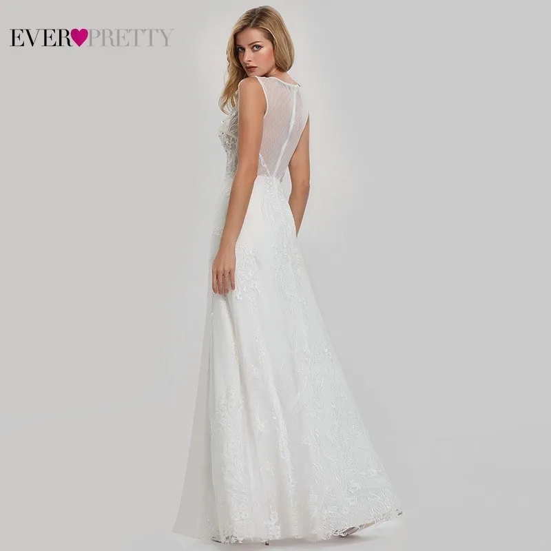 Новое поступление кружевные свадебные платья Ever Pretty Appliques A Line с v образным