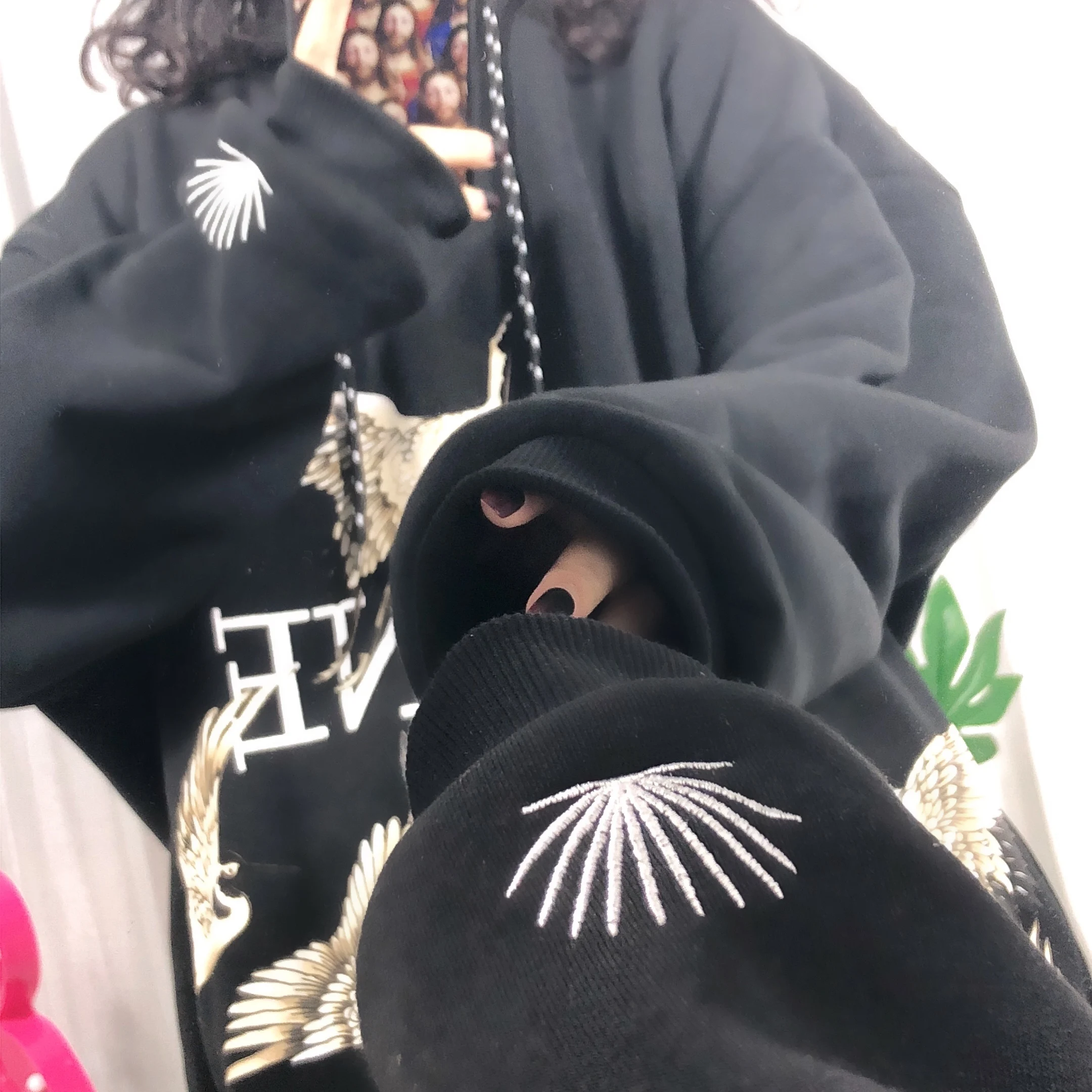 Женские толстовки с принтом, свободные, подходят ко всему, Harajuku, для женщин, корейский стиль, высокое качество, женская модная одежда, для досуга, плотная