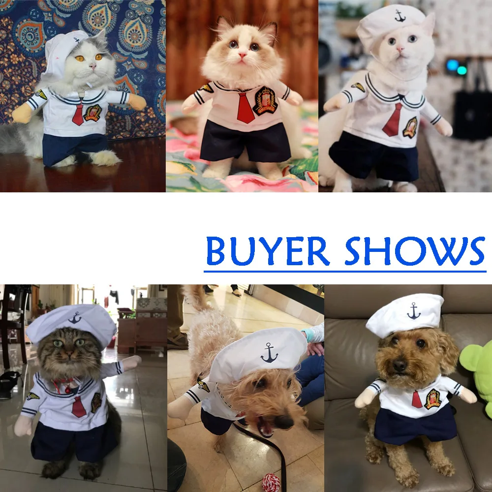 Забавный костюм моряка для домашних животных одежда собак Хэллоуина