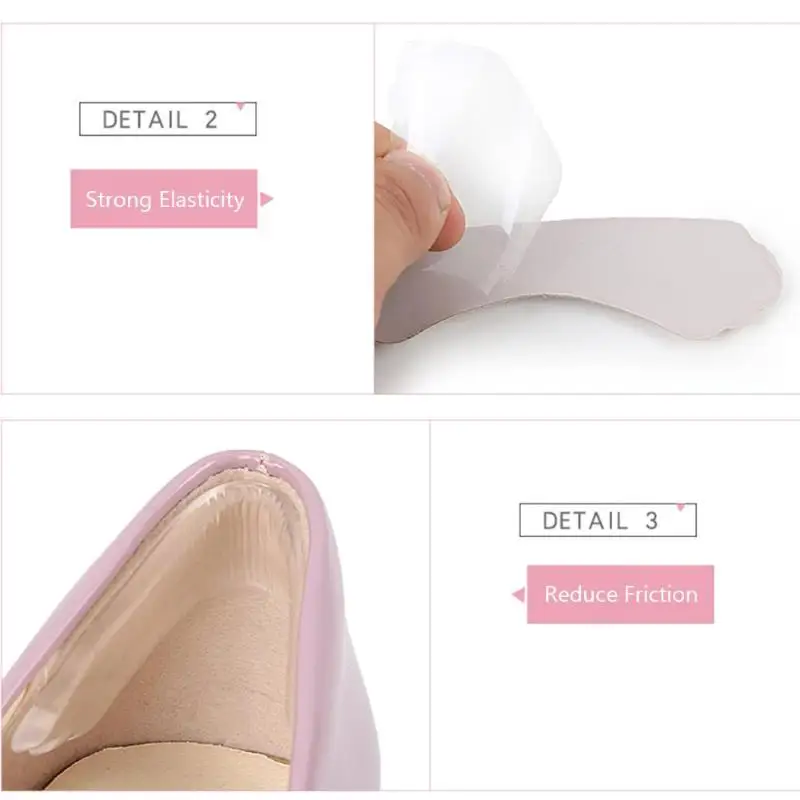 1 Pair High Quality Rearfoot Insoles Transparent Slip-resistant Foot Shoes Stickers Pad Gel Heel Care Shoe Insert | Красота и