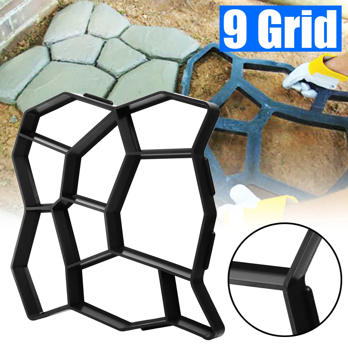 50*50*4,5 см DIY Форма для производства брусчатки шаговый камень бетонный пол путь производитель плесень тротуар подъездная дорога патио асфальтоукладчик Путь Сад дизайн