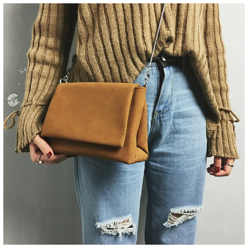 2018 модная однотонная сумка на плечо с цепочкой Новая высококачественная из