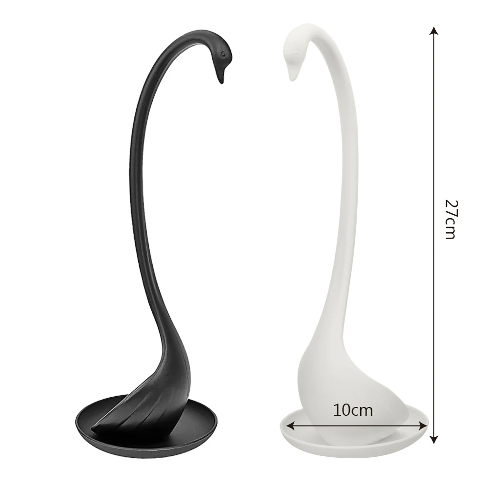 HILIFE Creative PP Ladle Swan Shaped Soup Spoon Cooking Tools Long Handle Spoon Scoop with Tray Cute Kitchen Accessories
