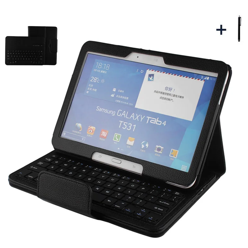 Беспроводная Bluetooth клавиатура для Samsung Galaxy Tab 4 10 1 чехол Tab4 T530 Планшет Флип кожаный