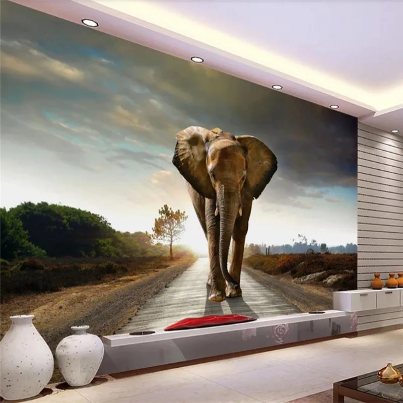 3d фотообои на заказ с изображением слона | Обустройство дома