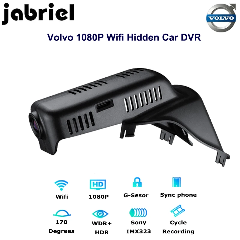 Автомобильный видеорегистратор Jabriel Auto 1080p скрытый с Wi-Fi двойной объектив для volvo