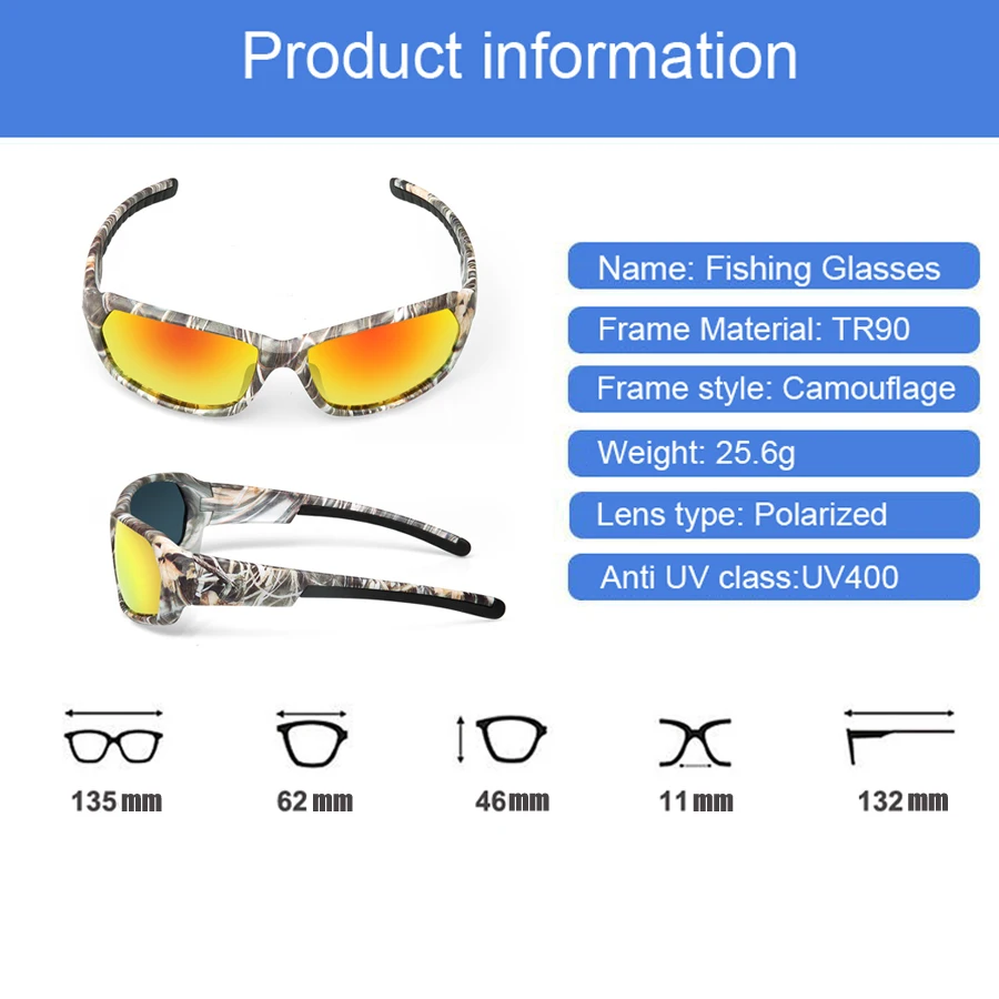 저렴한 NEWBOLER-카모플라쥬 편광 낚시 안경, 남성 여성 사이클링 하이킹 운전 선글라스 야외 스포츠 안경