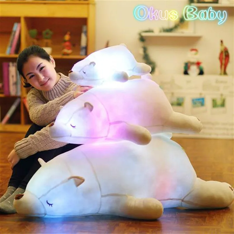 2021 Красочный светодиодный полярный медведь плюшевые игрушки светильник