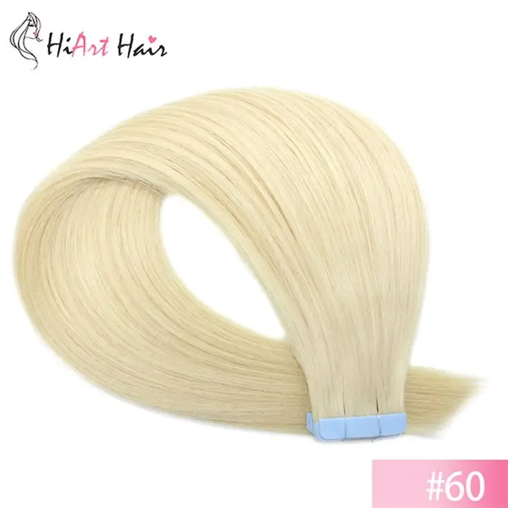 HiArt 2,5 г/шт., накладные волосы на ленте, человеческие волосы remy, для салона, двойная нарисованная лента натуральные волосы Balayage, прямые волосы 1" 20" 22" - Цвет: #60