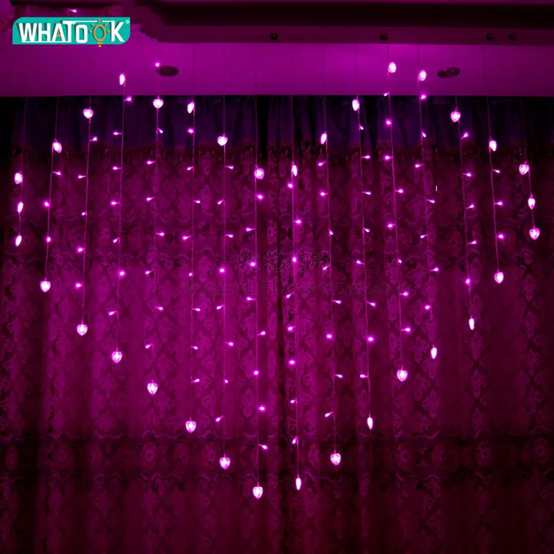 В форме сердца d СВЕТОДИОДНАЯ Гирлянда освещение Принцесса Форма занавеска