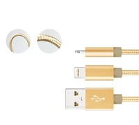 newest colorful nylon line metal plug 8pin usb cable for iphone 6 6s plus 5s ipadmini 1 5m