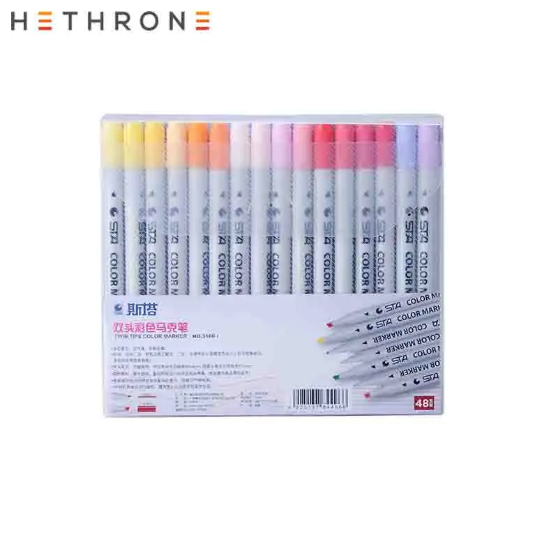 Hethrone 12/24/36/48/80 шт. кисть рисования акварельные Маркеры Ручка Двойные наконечники