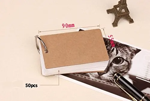 Простая в использовании флеш-карта Ring карта для указателя 50 пустых белых страниц