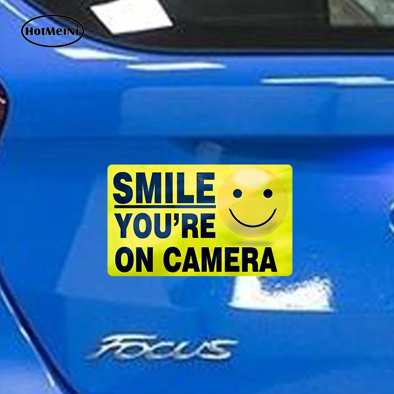 Автомобильный стикер HotMeiNi "INSIDE" SMILE YOU'RE ON CAMERA Sticker s Video Alarm Security System наклейка 13