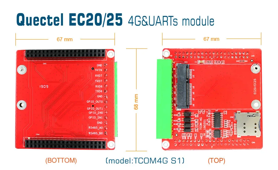 RS232 RS485 CAN 4G NB IOT поддержка Quectel EC20/EC25/BC26 Расширенный модуль imx6ul компьютер