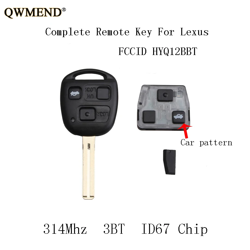 QWMEND 3 кнопки 315 МГц Автомобильный Дистанционный ключ для LEXUS SC430 2002 2010 ES330 LS430 HYQ12BBT