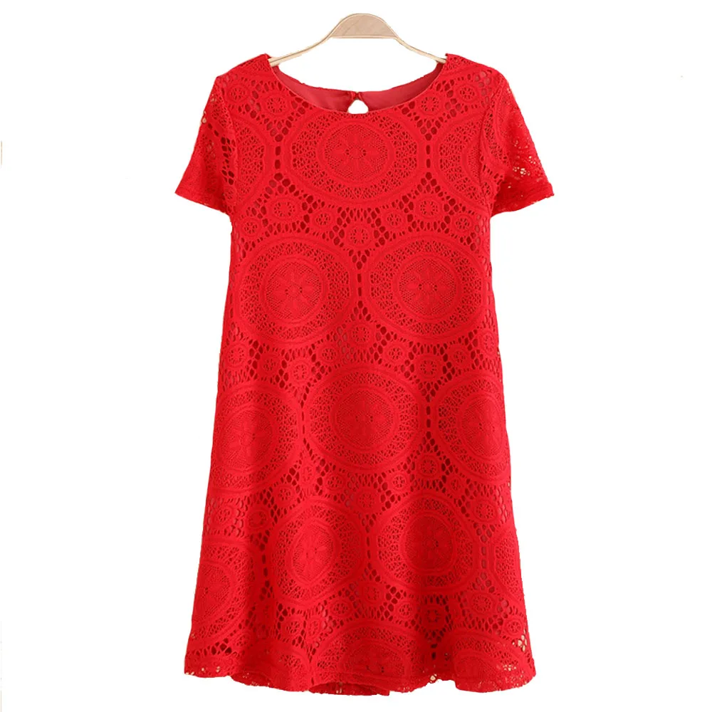 Оптовая DS-99 Европейский Vestidos Femininos Платье Лето Женщины Кружевном мода Линия Плюс