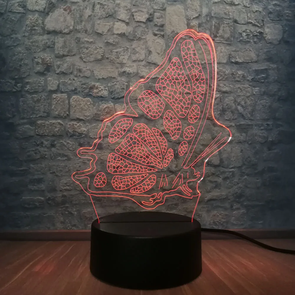 2019 3D светодиодный ночной Светильник бабочка спальня стол сна лампа RGB 7 Цвет