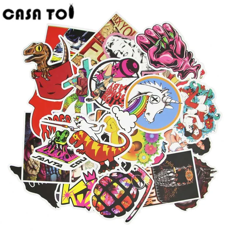 50 Pcs PVC Waterproof Wall Sticker on Laptop Car Luggage Skateboard Motorcycle Refrigerator Stationery Stickers | Игрушки и хобби