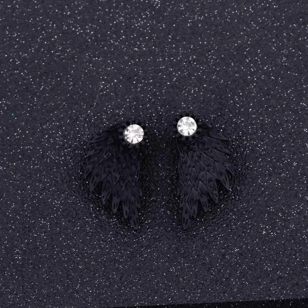 Женские серьги гвоздики FAMSHIN 2017 с крыльями ангела стразы инкрустированные сплав