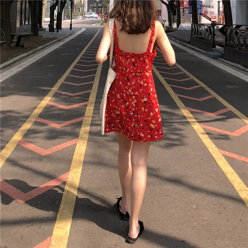 2020 Ukraine Vestidos Mujer Vestido Longo Summer Hot Women Dress Retro Print Sexy Backless V-neck High Waist Holiday Wind Strap | Женская