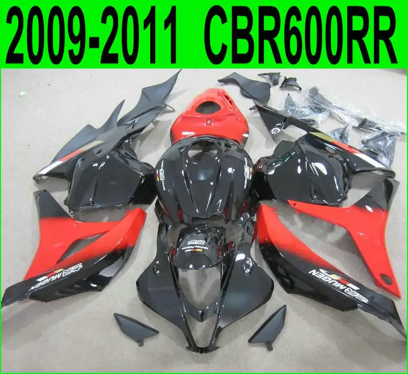 Новинка 100% Обтекатели для Honda CBR600RR 2009 2011 2012 (черный красный) cbr 600rr 09 10 11 комплект